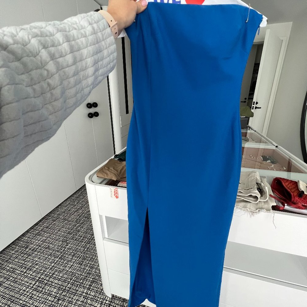 Blue likely gown tube top with slit XS